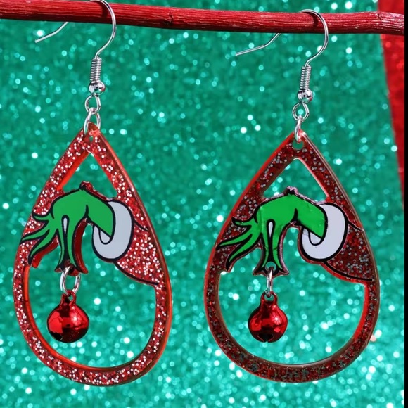 The Grinch Christmas Earrings - Picture 3 of 6